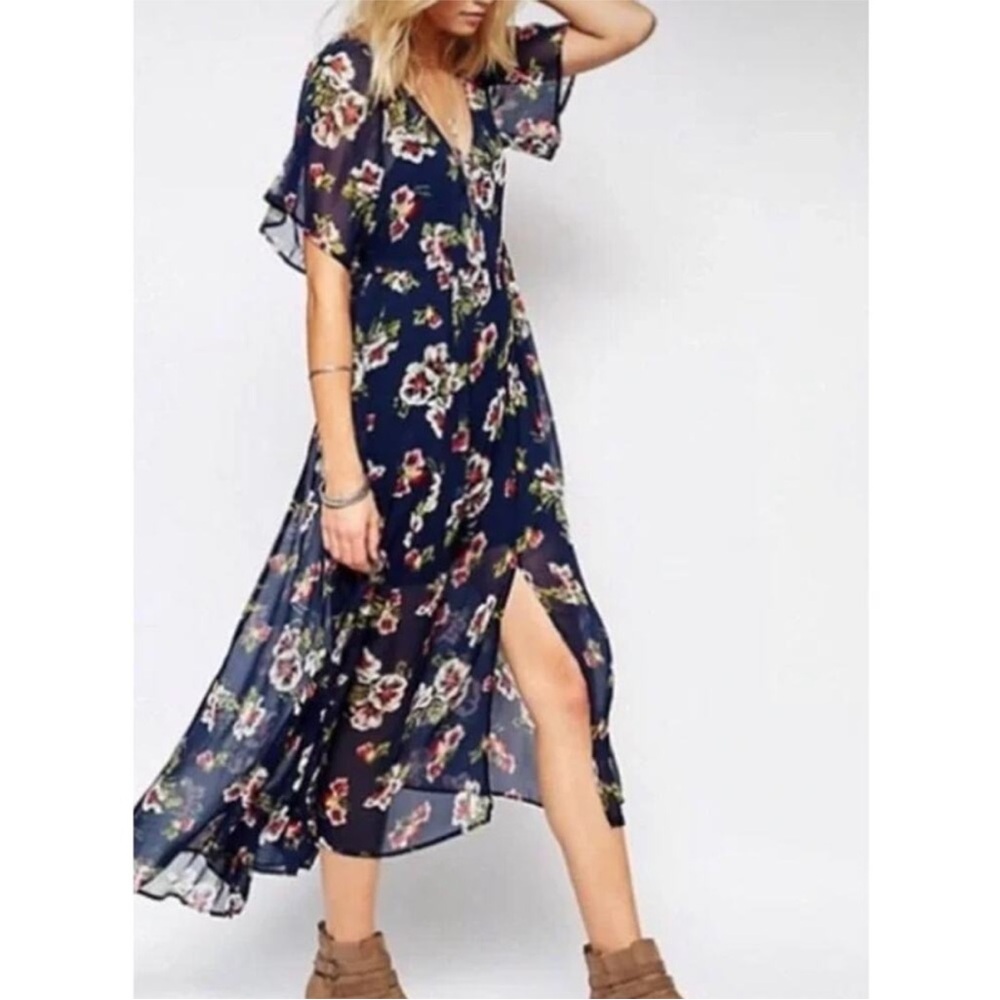 Abercrombie & Fitch* Floral Navy Dress
